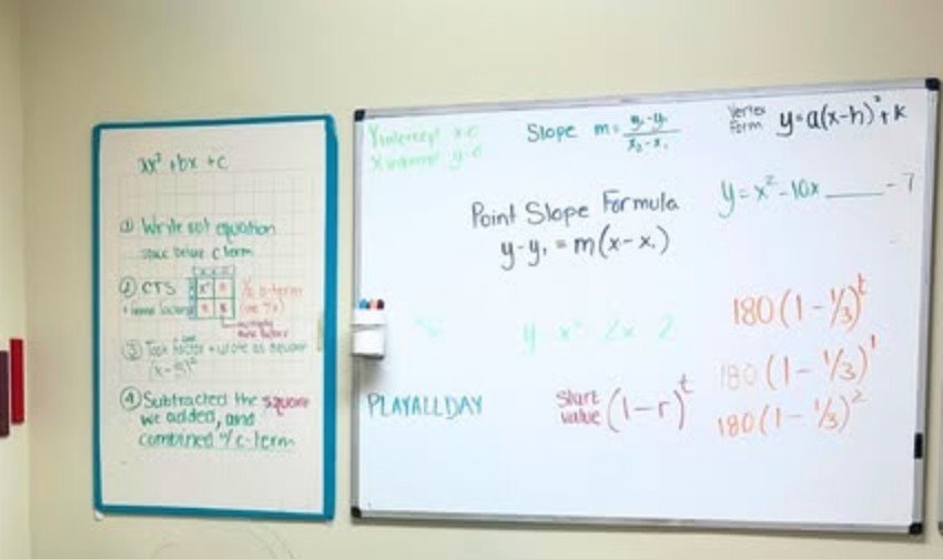 The SPACE classroom with whiteboards